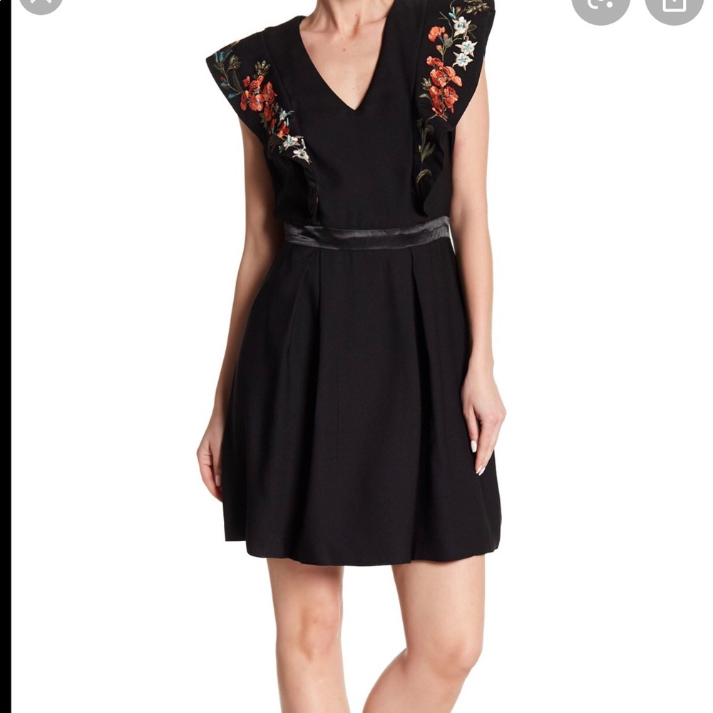 ABS collection embroidered black dress